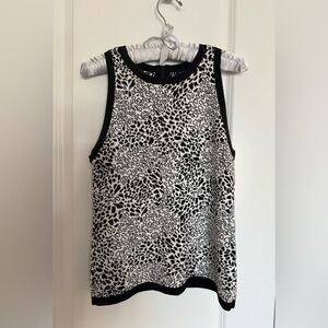 Black and White Leopard Print Women's Top